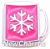 H7929 Pink Snowflake Mug Floating Locket Charm