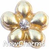 H8203 Gold Flower Floating Locket Charm