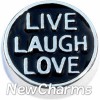 H8247 Live Laugh Love Floating Locket Charms