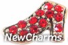 H9062-3 Shoe With Red Stones Floating Locket Charm