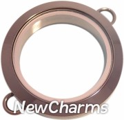 IE20  Twist Stainless Steel Inline Chocolate Medium Round Loose Floating Locket 