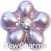 X1011 Pink and Silver Flower Floating Locket Charm