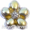 X1012 Yellow and Gold Flower Floating Locket Charm