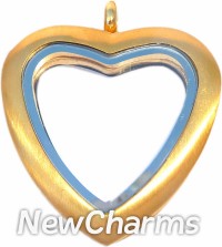 XH94 Stainless Steel Brushed Gold Tall Heart Locket