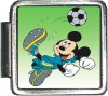 Mickey Soccer Kick Italian Charm