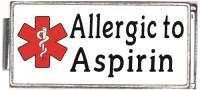 A50001 Allergic To Asprin White Medical Alert Superlink Italian Charm