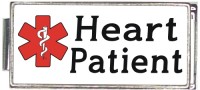 A50015 Heart Patient White Medical Alert Superlink Italian Charm