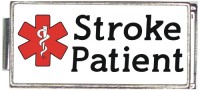 A50026 Stroke Patient White Medical Alert Superlink Italian Charm