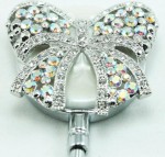 CZ CLEAR BOW PURSE HANGER