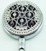 CZ CLEAR AND PURPLE PURSE HANGER