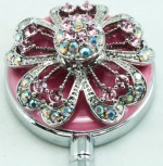 CZ STONES ON PINK PURSE HANGER