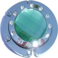 GREEN PLUS CLEAR STONES PURSE HANGER