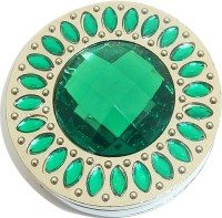 GREEN ROUND AND MARQUISE STONES PURSE HANGER