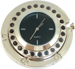 BIG WATCH ON BLACK PURSE HANGER