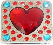 RED HEART ON SQUARE PURSE HANGER