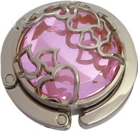 Big Pink Stone Plus Hearts Purse Hanger
