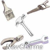 CSL109 Fixer Upper Tools and Hardware Charm Set for Floating Lockets