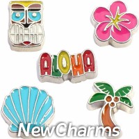 CSL117 Island Fever Tropical Paradise Charm Set for Floating Lockets