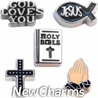 CSL119 Living by Faith Amen Charm Set for Floating Lockets