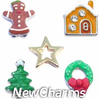 CSL121 Merry Magic Christmas Holiday Charm Set for Floating Lockets
