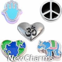 CSL127 Peace and Love Charm Set for Floating Lockets
