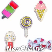 CSL138 Sweet Tooth Candy and Ice Cream Charm Set for Floating Lockets