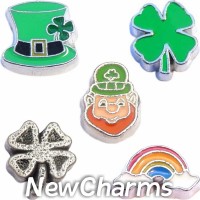 CSL146 Saint Patricks Luck of the Irish Charm Set for Floating Lockets