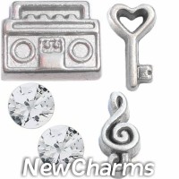 CSL152 Music is the Key Charm Set for Floating Lockets