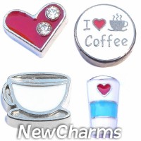 CSL177 But First Coffee Charm Set for Floating Lockets