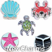 CSL180 Under the Sea Ocean Themed Charm Set for Floating Lockets