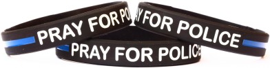 Pray for Police Thin Blue Line Wrist Band