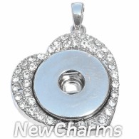 GA102 One Snap Heart With CZs Pendant