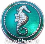 GS815 Seahorse Green Snap Charm
