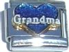 CT1977BW Grandma on Dark Blue Heart with White Letters Italian Charm