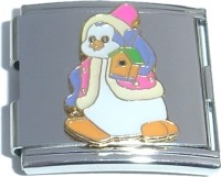 CT5015 Penguin Holding Little House Mega Italian Charm