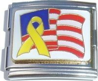 CT5016 Flag and Yellow Ribbon Mega Italian Charm