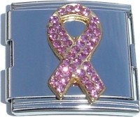 Pink Ribbon with Stones