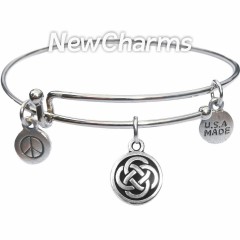 Bangle Bracelet with JT109 Silver Celtic Circle