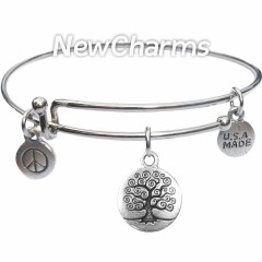 Bangle Bracelet with JT140 Silver Tree Of Life