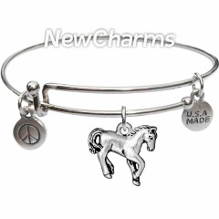 Bangle Bracelet with JT151 Silver Horse