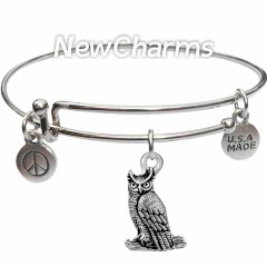 Bangle Bracelet with JT183 Owl