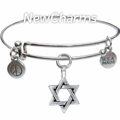 Bangle Bracelet with JT186 Silver Star of David