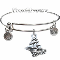 Bangle Bracelet with JT248 Clipper Pirate Ship