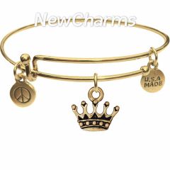 Bangle Bracelet with JT214 Gold Crown