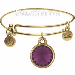 Bold Birthstone Bangle Bracelet