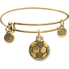 Goldtone Bangle Bracelet and Soccer Ball JT315