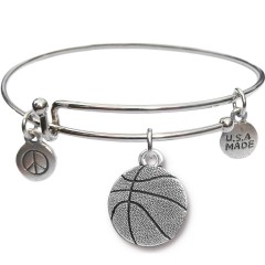 Silvertone Bangle Bracelet and Basketball JT312