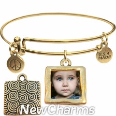 Gold Photo Bangle Bracelet