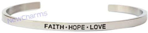CB105 Faith Hope Love Cuff Bangle Bracelet