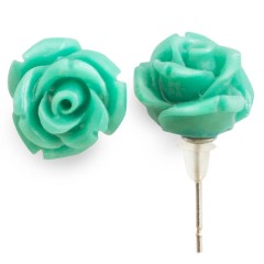 EAR09 Jade Rose Flower Earrings